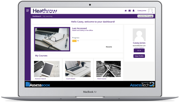 Assessbook Heathrow Menü