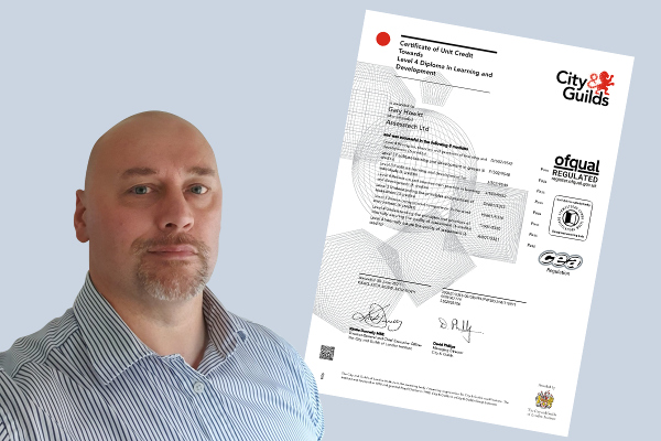 Gary Howitt achieves a Level 4 Diploma in Learning and Development