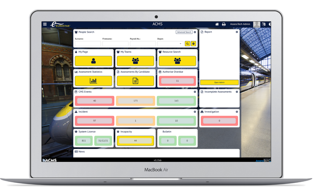 Eurostar’s use of ACMS and AssessBook for Engineering